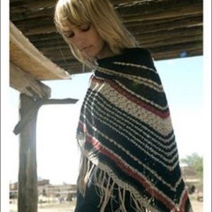 Festival season fringed, crocheted, Icelandic wrap